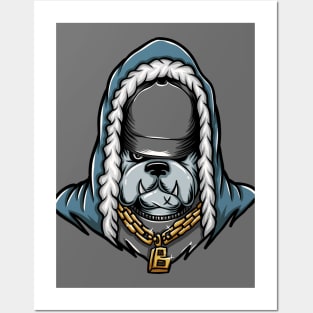 Hip Hop Bulldog Cartoon Posters and Art